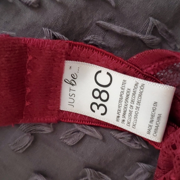 Just Be Bra/38C/Solid color - Burgundy - Picture 3 of 4